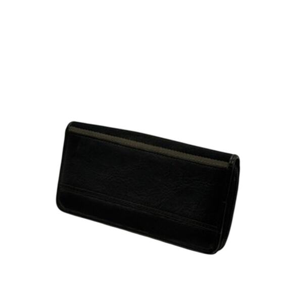 RETAIL $295 Coach Black Leather and Canvas Stripe on Spine Continental Wallet - Picture 3 of 13